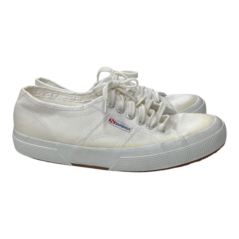 Superga Women's Cotu Classic Sneaker White Lace Up Shoes size 8.5